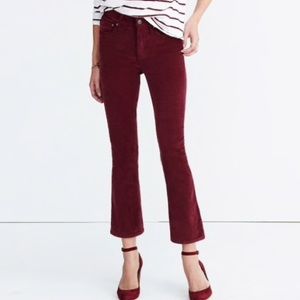 Madewell Velvet Red Pants Size 25